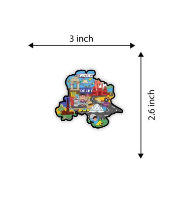 Delhi Indian State Wooden Fridge Magnet Sticker Almirah, Refrigerator, Home & Kitchen Door Travel Souvenir & Gift Items Magnet